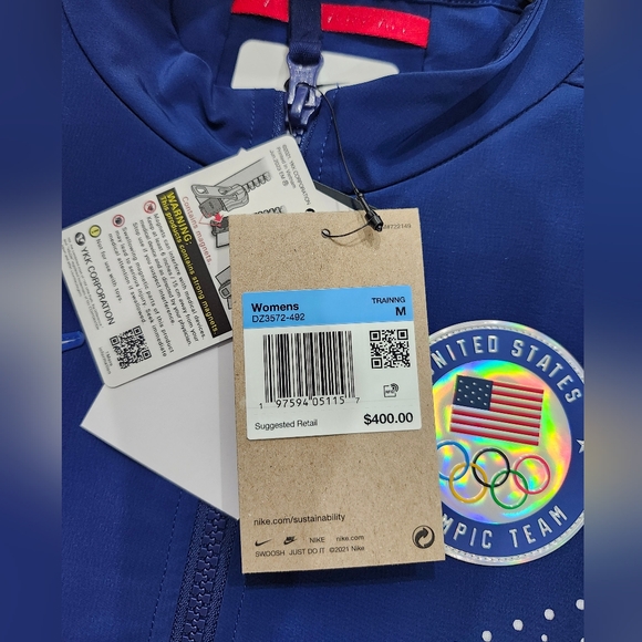 Nike Women's Team Issued USA Olympic Podium Jacket DZ3572-492 Size Medium NWT - Picture 4 of 10